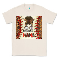 Natural Baseball Mom Messy Bun Classic Tee - CowhideDigitalArt