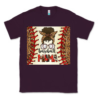 Plum Baseball Mom Messy Bun Classic Tee - CowhideDigitalArt