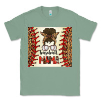 Sage Baseball Mom Messy Bun Classic Tee - CowhideDigitalArt
