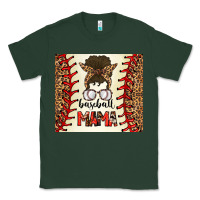 Sports Green Baseball Mom Messy Bun Classic Tee - CowhideDigitalArt