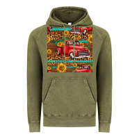 Vintage Olive western farm truck seamless pattern Vintage Hoodie - HRA Design Shop