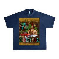 Navy small town christmas church Urban Heavy Tee - AdoDesignShop