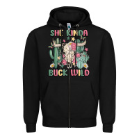Black she kinda buck wild Zipper Hoodie - MaliasSmallBusiness