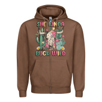 Chestnut she kinda buck wild Zipper Hoodie - MaliasSmallBusiness