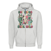 Dove Grey she kinda buck wild Zipper Hoodie - MaliasSmallBusiness