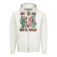 Oatmeal Heather she kinda buck wild Zipper Hoodie - MaliasSmallBusiness