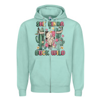Seafoam she kinda buck wild Zipper Hoodie - MaliasSmallBusiness