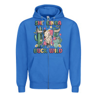 True Royal she kinda buck wild Zipper Hoodie - MaliasSmallBusiness
