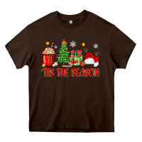 Chocolate Brown 'tis the season christmas Heavy Core Tee - Zillion Design Studio