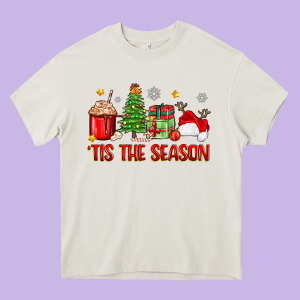 'tis The Season Christmas Heavy Core Tee Designed By Zillion Design Studio