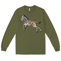 Army Green Baby Zebra Long Sleeve Tee - LillyAllenDesigns