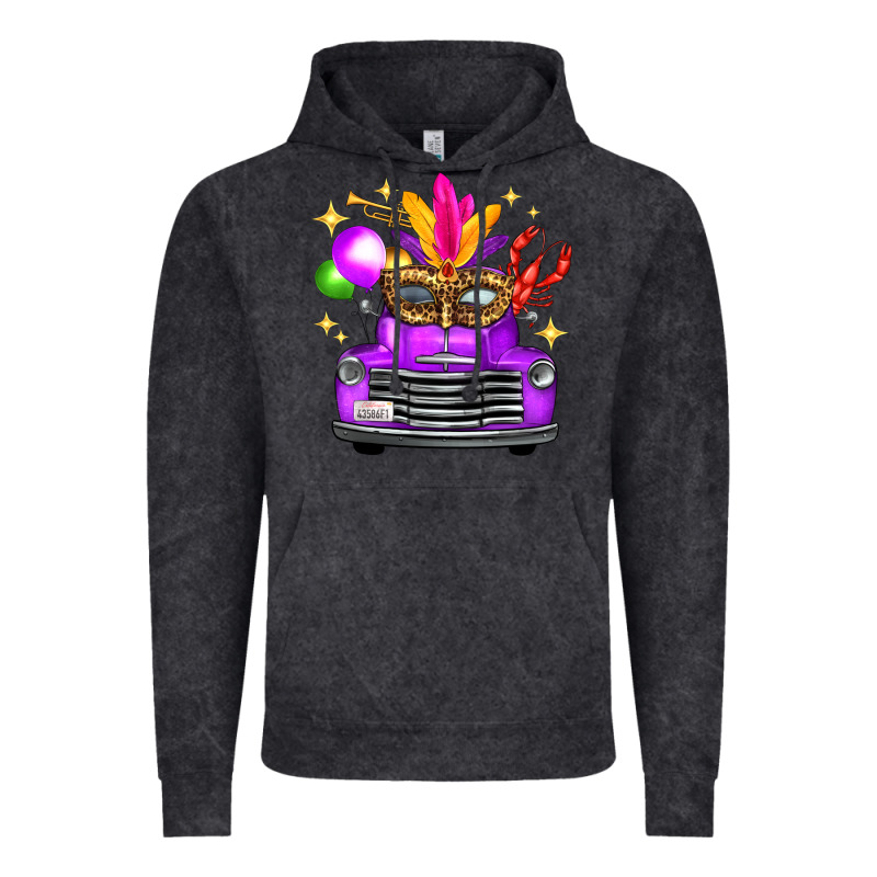 Mardi Gras Truck Leopard Mask Vintage Hoodie by FaDigitalArtStudio | Teevron