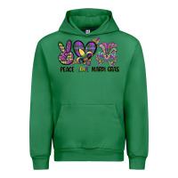 Emerald peace love mardi gras Urban Hoodie - CowGirlArtShop