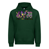 Forest Green peace love mardi gras Urban Hoodie - CowGirlArtShop