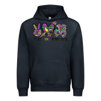Navy peace love mardi gras Urban Hoodie - CowGirlArtShop