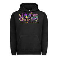 Pigment Black peace love mardi gras Urban Hoodie - CowGirlArtShop