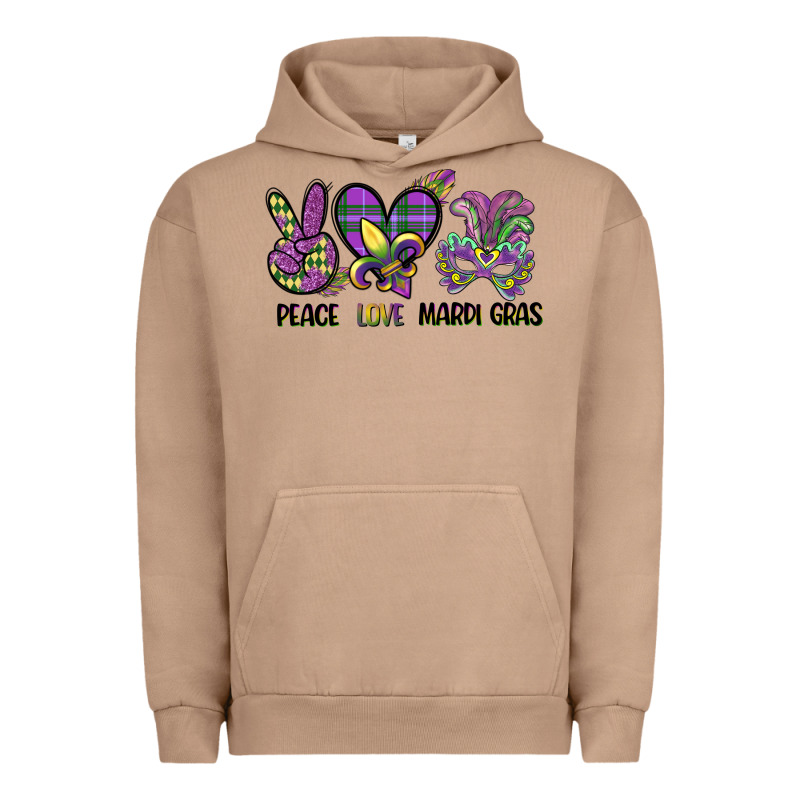 Peace Love Mardi Gras Urban Hoodie by CowGirlArtShop | Teevron