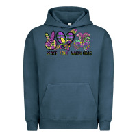 Pigment Midnight Navy peace love mardi gras Urban Hoodie - CowGirlArtShop