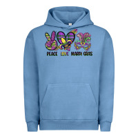 Pigment Pebble Blue peace love mardi gras Urban Hoodie - CowGirlArtShop