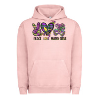 Pigment Salmon peace love mardi gras Urban Hoodie - CowGirlArtShop