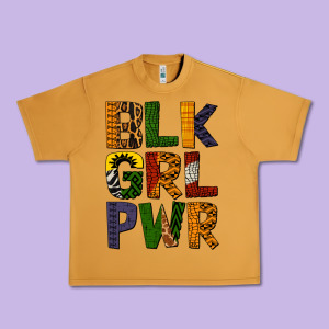 Black Girl Power Urban Heavy Tee Designed By Bundleandbundleshop