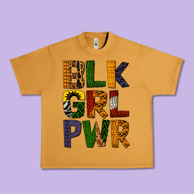 Black Girl Power Urban Heavy Tee Designed By Bundleandbundleshop
