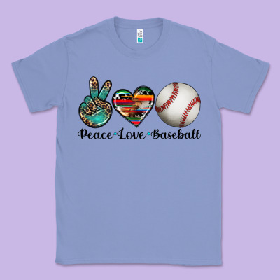 Peace Love Baseball Classic Tee Designed By Artiststas