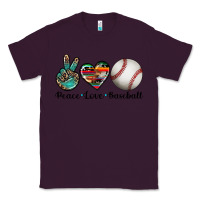Plum peace love baseball Classic Tee - Artiststas