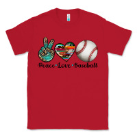 Red peace love baseball Classic Tee - Artiststas