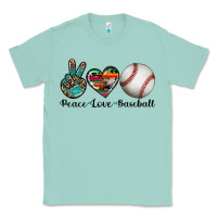 Seafoam peace love baseball Classic Tee - Artiststas