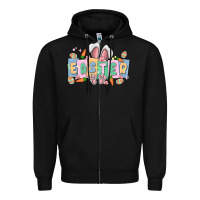 Black easter  rabbit Zipper Hoodie - MaliasSmallBusiness