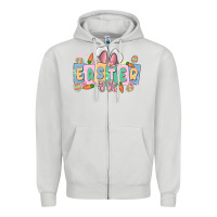 Dove Grey easter  rabbit Zipper Hoodie - MaliasSmallBusiness