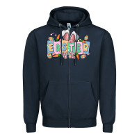 Navy easter  rabbit Zipper Hoodie - MaliasSmallBusiness
