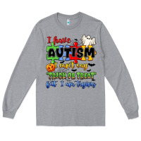 Heather Grey i have autism i can't say trick or treat Long Sleeve Tee - JahusDesignShop