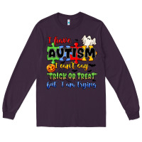 Plum i have autism i can't say trick or treat Long Sleeve Tee - JahusDesignShop