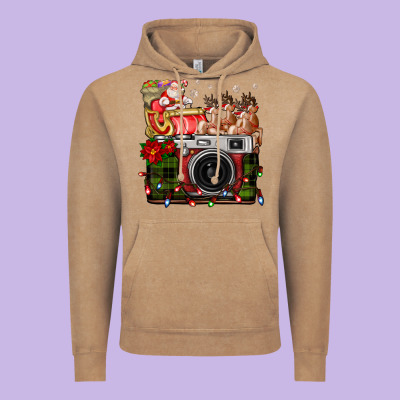 Christmas Santa Vintage Camera Vintage Hoodie Designed By Fadigitalartstudio
