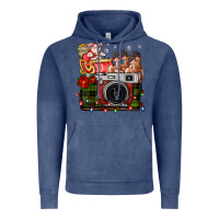 Vintage Denim Christmas Santa Vintage Camera Vintage Hoodie - FaDigitalArtStudio