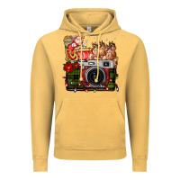 Vintage Mustard Christmas Santa Vintage Camera Vintage Hoodie - FaDigitalArtStudio