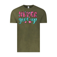 Vintage Olive never give up Vintage Tee - JahusDesignShop