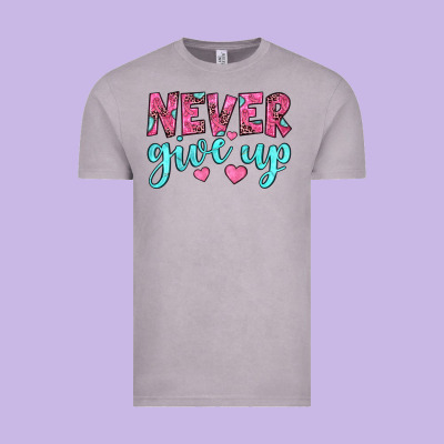 Never Give Up Vintage Tee Designed By Jahusdesignshop