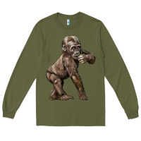 Army Green Baby Gorilla Long Sleeve Tee - LillyAllenDesigns