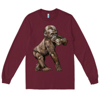Burgundy Baby Gorilla Long Sleeve Tee - LillyAllenDesigns