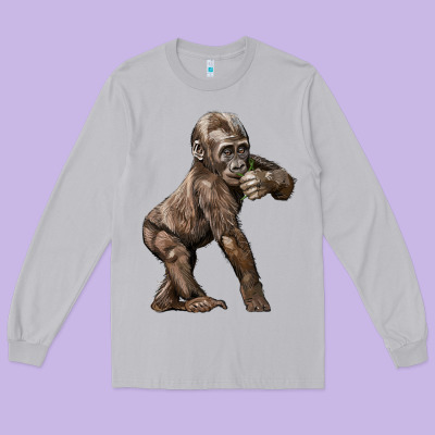 Baby Gorilla Long Sleeve Tee Designed By Lillyallendesigns
