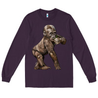Plum Baby Gorilla Long Sleeve Tee - LillyAllenDesigns