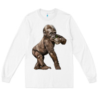 White Baby Gorilla Long Sleeve Tee - LillyAllenDesigns