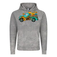 Cloud Rock farm truck with sunflower Vintage Hoodie - HRA Design Shop