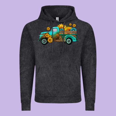 Farm Truck With Sunflower Vintage Hoodie Designed By Hra Design Shop