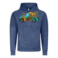 Vintage Denim farm truck with sunflower Vintage Hoodie - HRA Design Shop