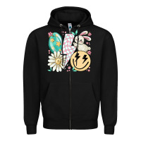 Black retro easter Zipper Hoodie - MaliasSmallBusiness