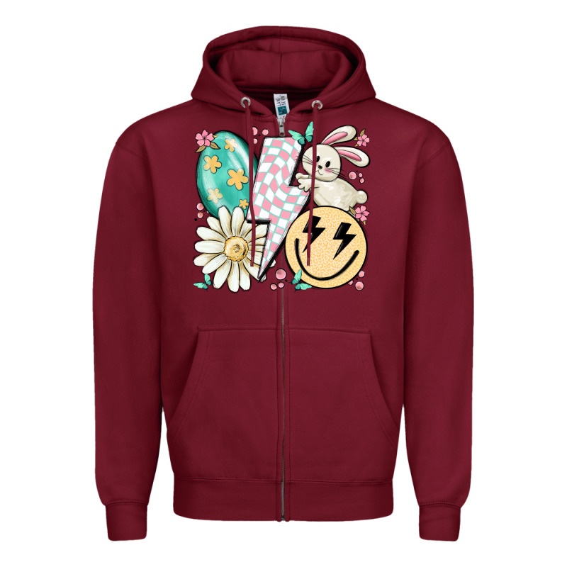 Retro Easter Zipper Hoodie by MaliasSmallBusiness | Teevron